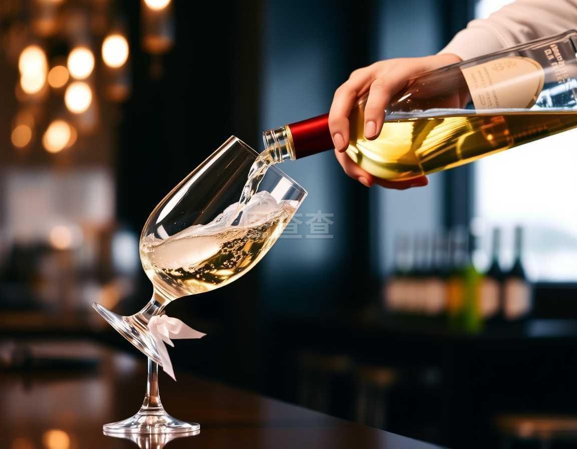 酒倒玻璃瓶白酒倒